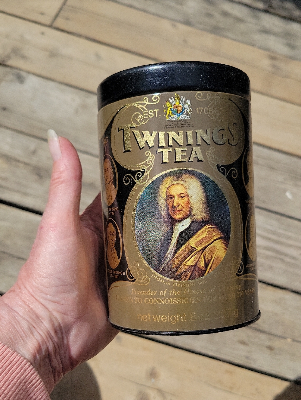 Twinings Tea Gold Tin - Decorative Tea Canister